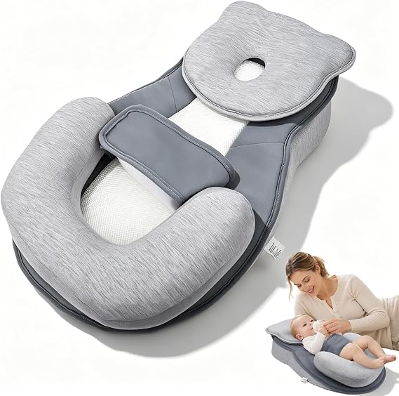 Mom Feeding Support Baby Breastfeeding Bottle Feeding Pillow Adjustable | Feeding Detachable Pillow for Spit-Up Reduction, Gift for Newborn New Mother