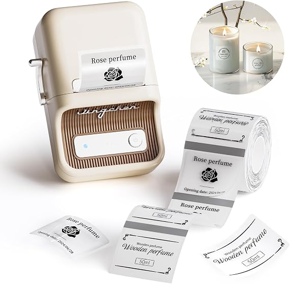NIIMBOT Label Maker Machine with Tape, B21 Portable Lable Printer, 1.57 * 1.18" Thermal Label, Perfect for Home Relaxation Custom Perfume Spa Candle Travel Perfume Bottle