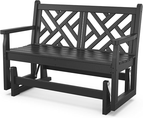 POLYWOOD Chippendale 48" Glider in Black