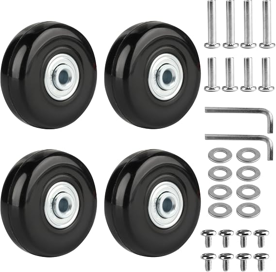4 Pcs Luggage Wheels Replacement, 50x18mm Suitcase Wheels Replacement