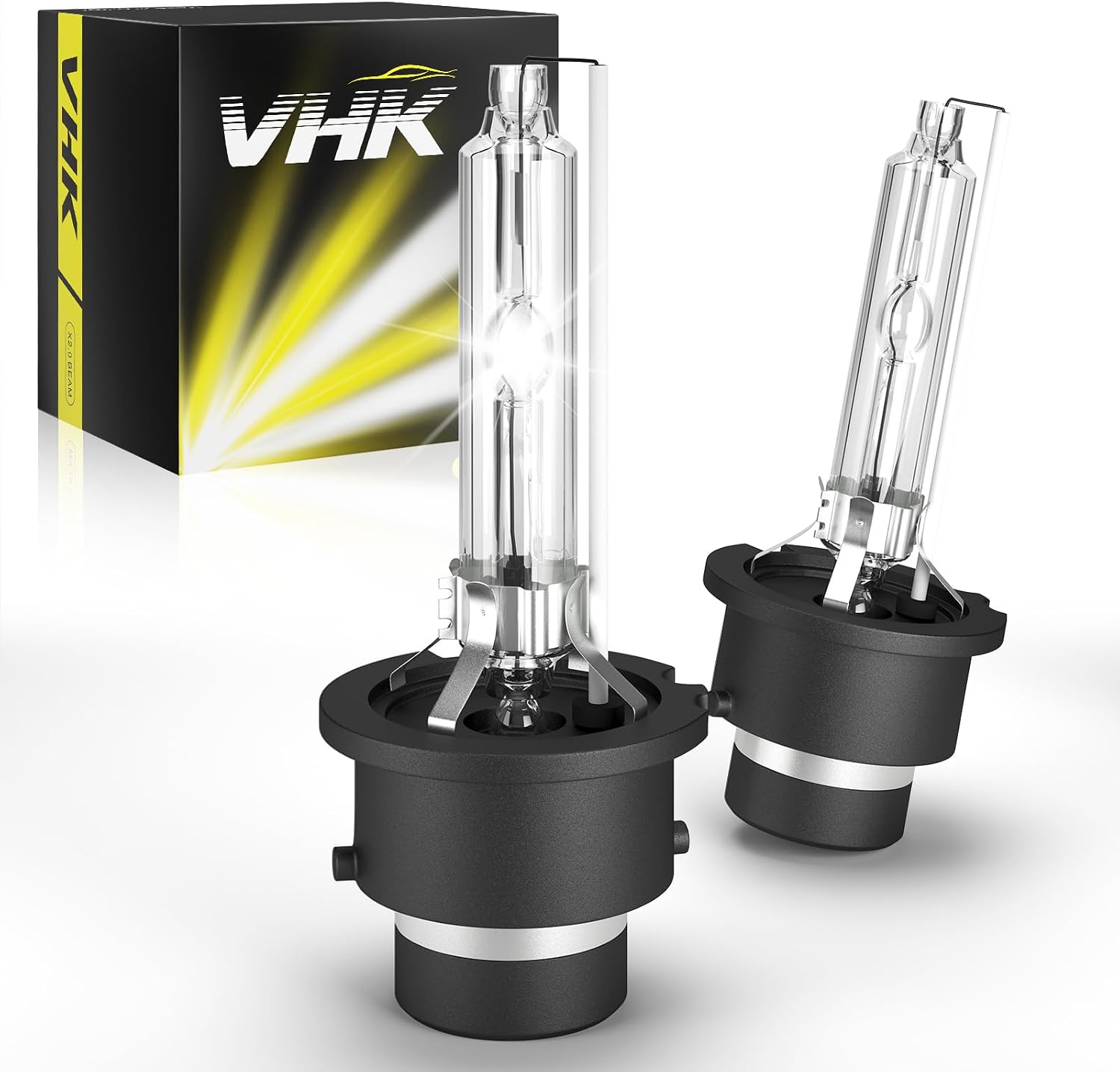VHK D2S for Lexus RX330 RX350 RX400H RX 330 350 400H HID Xenon Headlight Bulbs Low Beam, 2004 2005 2006 2007 2008 2009 Bi-Xenon Lights, 35W OEM 6000K D2SC1 Replacement, Never Fit Halogen, 2-Pack