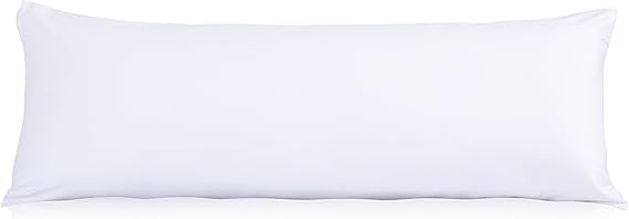 Evolive Ultra Soft Microfiber Body Pillow Cover/Pillowcases 21"x54" with Hidden Zipper Closure (White)