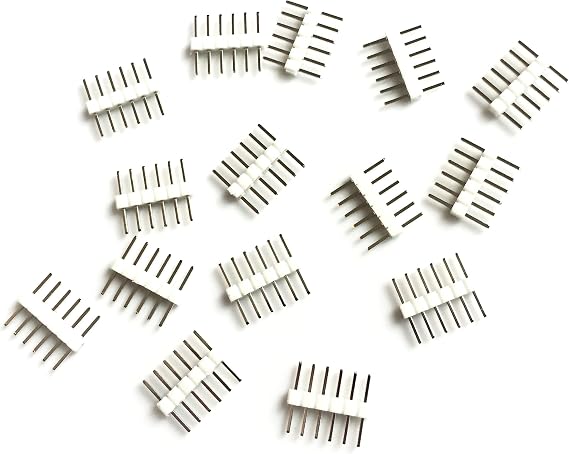 Litcessory 6-Pin to 6-Pin Connector Compatible with Nanoleaf Essentials Lightstrips (15 Pack, White)