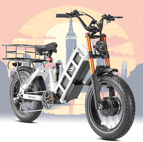Juliet Pro II Electric Bike for Adults - Dual Motor 43MPH 5200W Peak 60V/70Ah 220Miles Electric Mountain Bike, Full Suspension Electric Bike Long Range 20" Fat Tire Commuting E-Bike for All-Trrian