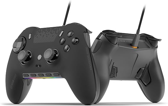 SCUF ENVISION Wired V2 (2025) PC Only Gaming Controller for Windows 10+ – Anti-Drift Thumbsticks, Five Remappable G-Keys, Remappable Back Paddles – Black
