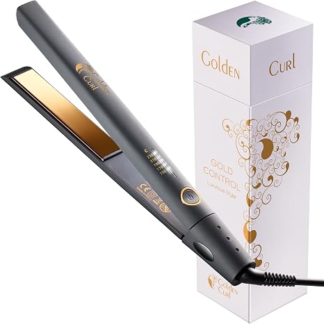Hair Straightener Curls and Straighteners - 5 Years Worry Freedom - Hair Styling Hair Straightener Straightener and Curling Iron 2 in 1 for Straightening and Curling Making (Gold Control)