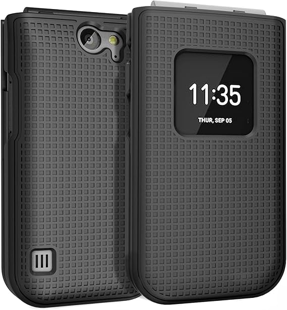 Nakedcellphone Grid Series for Nokia 2720 V Flip Phone Case - Black