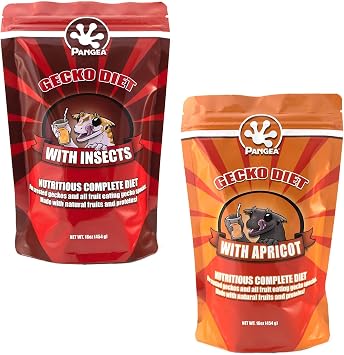 Pangea Gecko Diet Fruit & Apricot Bulk up Bundle - 16oz Fruit & Insects & 16oz Apricot