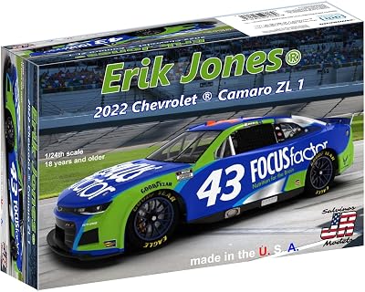 Salbinos J-R Model 124 NASCAR 2022 Camaro ZL1 GMS Racing Eric Jones Main Sponsor Color Plastic Model SJMPGC2022EJP Molded Color