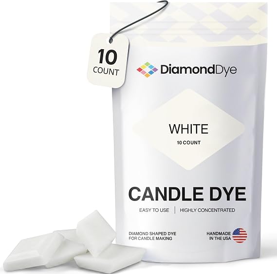 White Candle Dye, Wax Whitener, Soy & Paraffin Candle Making, 10 Pack | Wax Whitener Candle Dye Chips, Brightens Wax, Pre-Measured, For Hobbyists & Pros, Vegan & Non-Toxic