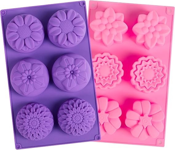 YGEOMER Soap Making Rectangle Silicone Soap Mold 7cm - Flower Pattern
