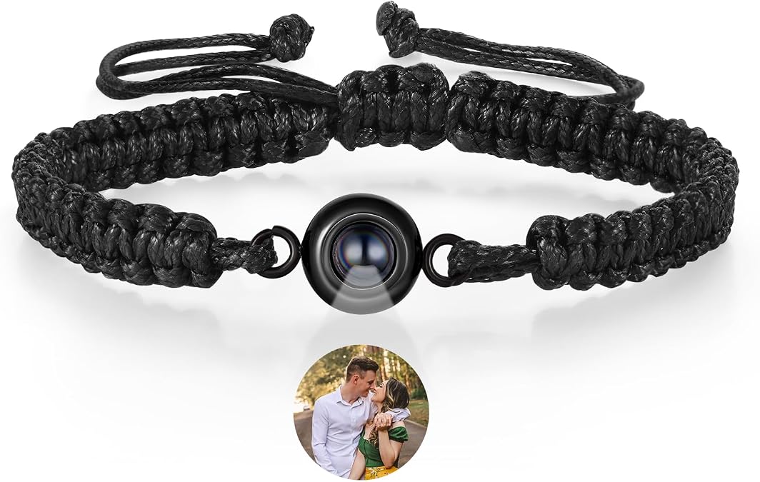 Custom Photo Bracelets for Women, Personalized Photo Projection Bracelets for Women/Men, Custom Bracelets with Picture Inside, Memorial Gifts for Couples/Friends