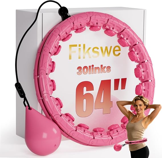 Weighted Infinity Exercise Hoop - 64in 30 Links Smart Hoop for Adult Weight Loss, Plus Size Low-Impact Fitness Hoop for Beginners & Women​