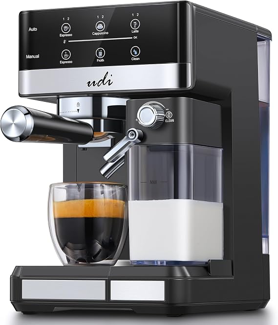 UDI Espresso Machine, 20 Bar Automatic Cappuccino & Latte Coffee Maker