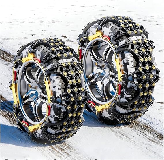 Winter Tire Chains,Car Chains For Snow,Snow Chain,For Light Truck, Suv, Cars, Pickups, 2 Pack Anti-Slip,With Nighttime Reflective Design(255/60 R19)