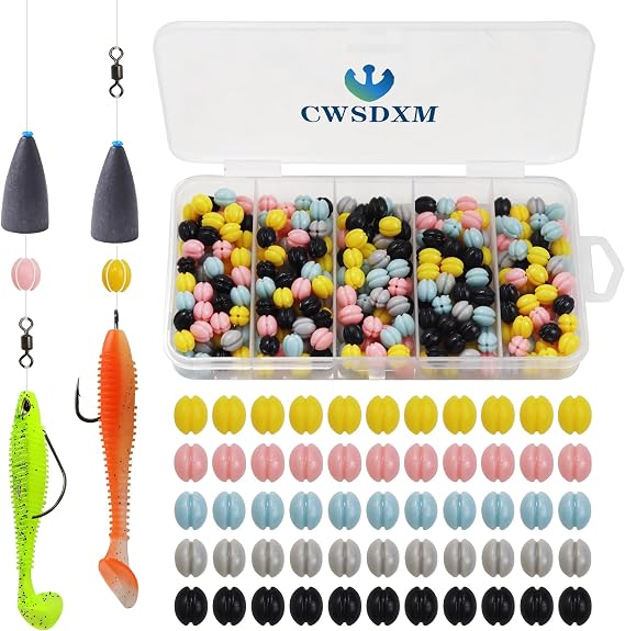 Fishing Beads 6mm 8mm Fishing Beads Round Mixture Fishing Beads Bait Kits for All Sort Fishing Rigs Saltwater/Freshwater