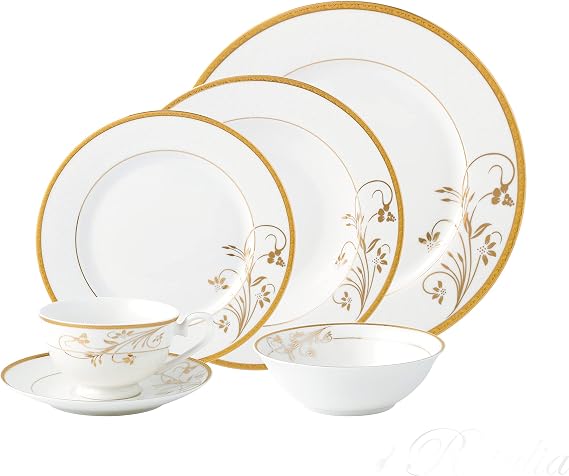 24 Piece Dinnerware Set-Bone China, Service for 4 by Lorren Home Trends