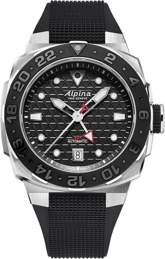 Alpina Men's Seastrong Extreme Swiss Made 3-Hand Date Automatic GMT Watch, Luminous, Stainless Steel, Sapphire Crystal, 39mm x 40.5mm, 300M Water Resistant