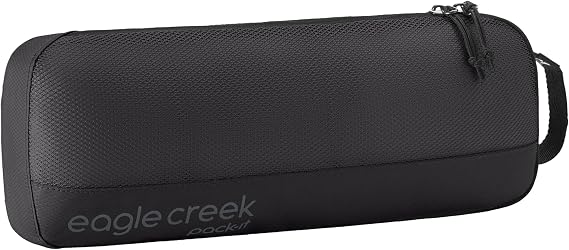 Eagle Creek Pack-It Reveal Slim Cube M - Compact Travel Organizer for Hair Styling Tools, Belts, Small Items - Travel Accessories - Black