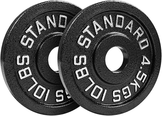 Steel Olympic Plates 10lb Pair - Olympic Standard Premium Coated 2x 10 Pound Weights