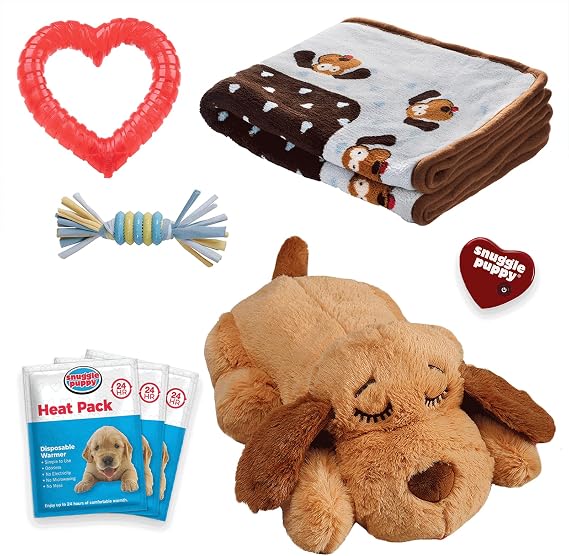 Snuggle Puppy Essentials Starter Kit, Heartbeat Toy & Blanket - Blue