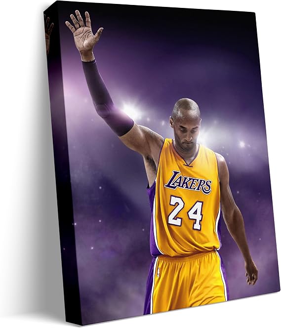 Kobe Bryant Inspirational Canvas Wall Art Mamba Mentality Quote Posters Home Decor for Living Room Bedroom Gaming Framed Sports Artwork Ready to Hang 8x12 inch
