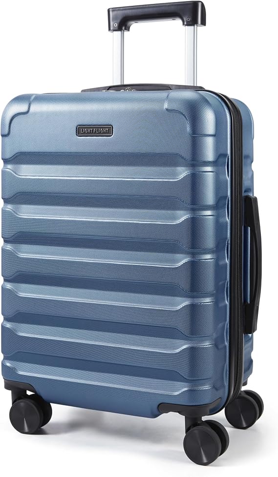 LIGHT FLIGHT Expandable Cabin Suitcase 20 Inch, ABS Carry On, 55x22x38