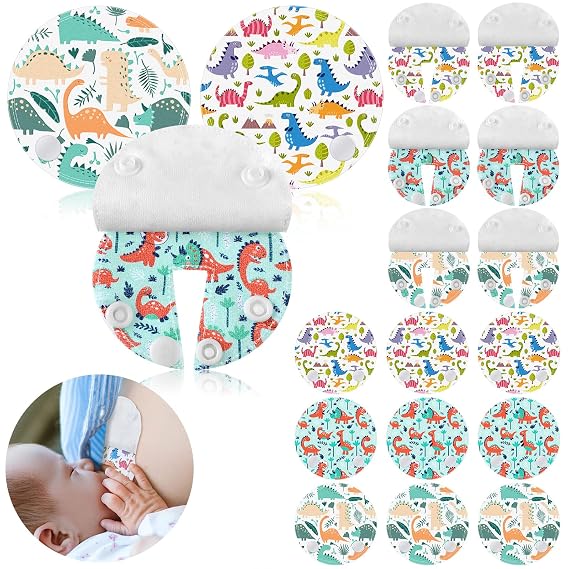 Breling 18 Pack G Tube Button Covers for Kids, Gtube Pads, Dinosaur