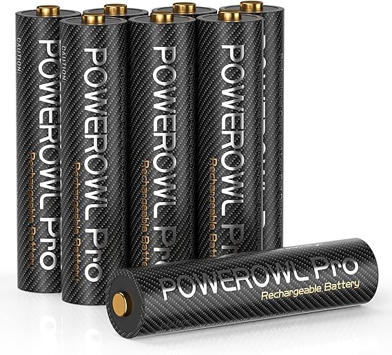 POWEROWL Goldtop Rechargeable AAA Batteries PRO, High Capacity 1100mAh, Premium NiMH Triple A Battery -8 Count