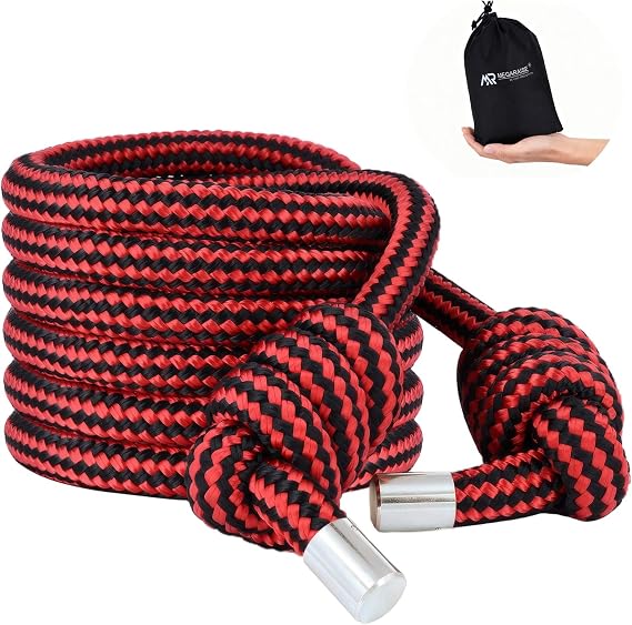 Flow Rope Weighted Fitness Jump Rope for Women Men Workout, Adjustable 1.44lb Heavy Rope for Adult Exercise, Mobility & Coordination Training at Home Gym & Outdoors