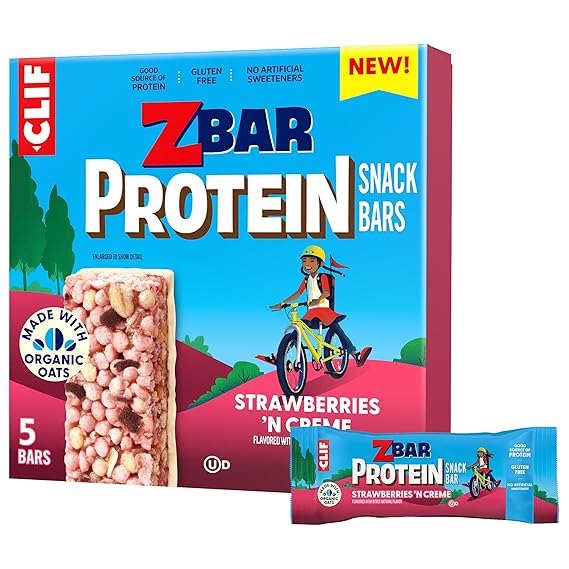 Zbar Protein Strawberries 'N Creme Snack Bars, Gluten Free, 5ct