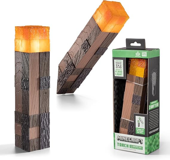 The Noble Collection Minecraft Torch Illuminating Collector | Minecraft Illuminating Collector Replica Life Size Prop Replica - Minecraft Torch