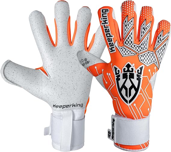 Keeperking Goalkeeper Gloves for Adults Juniors Men's Unisex Football Professional Gloves Inner Seam Great Grip 4 mm Firm Fit Various Sizes and Colours