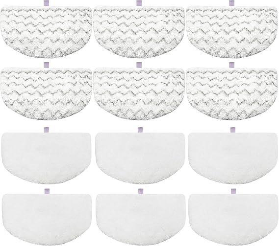 12 Pack 1940 Steam Mop Pads Replacement for Bissell Powerfresh Steam Mop | 1940 1440 1544 1806 2075 2181 2814, for Bissell Steam Mop Pads 19402 19404 19408 19409 1940A 1940W 2685A 2075A 5938