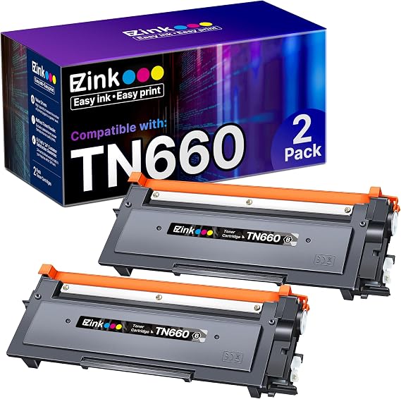 E-Z Ink TN660 Toner Cartridge Compatible for Brother TN660 TN630,2 Black