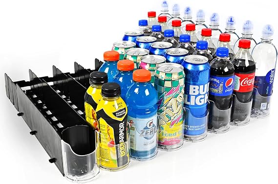Fridge Drink Organizer & Soda Can Dispenser for Refrigerator, 2-Pack