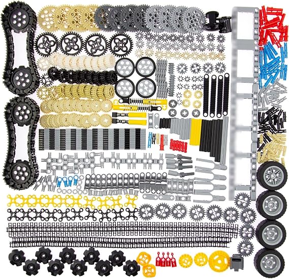 SEEMEY 844Pcs Pins-Gears-Axles-Tires Set Compatible with Lego-Technic Parts | Fun Addition, 844-piece variety, Building Blocks Bulk, Replacement parts kit