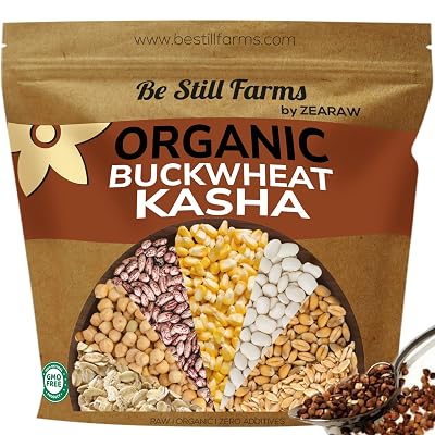 Organic Buckwheat Kasha Roasted 4.8 lb Be Still Farms - Grechka Buckwheat Cereal From Toasted Groats Bulk No Hulls - Easy to Prep | High in Protein | USA Grown | USDA Certified | Vegan | Non-GMO