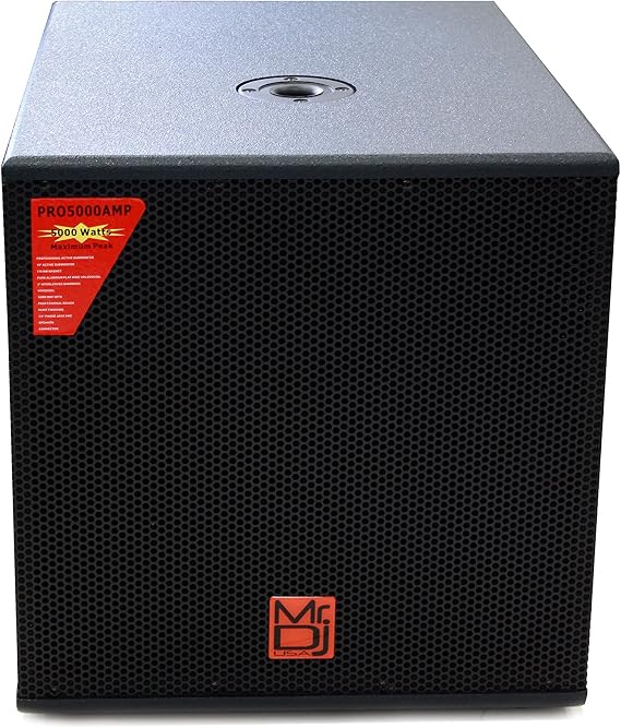 Mr. Dj PRO5000AMP 15" 5000W Professional Series Active/Pre Amplified Subwoofer