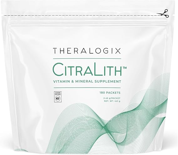 Theralogix CitraLith Packets Kidney Health, NSF Certified | Helps maintain balanced urine chemistry with magnesium, potassium, B6 in convenient single-serve packets.*