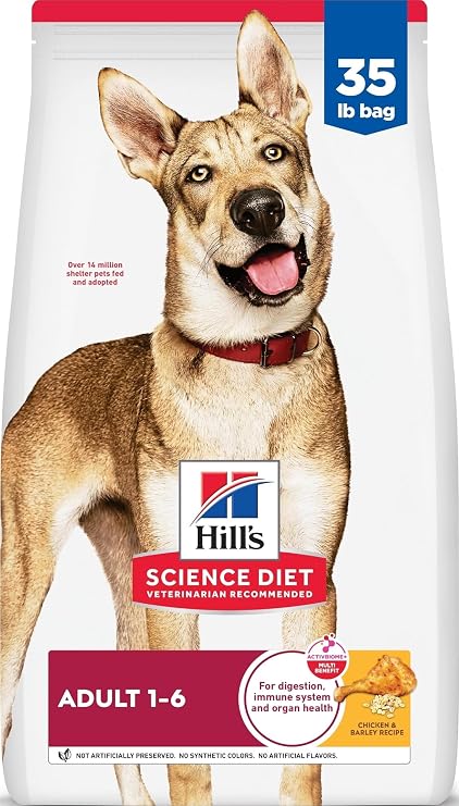 Hill's Science Diet Adult 1-6 Dry Dog Food | #1 Veterinarian Recommended, Chicken & Barley, 35 lb. Bag