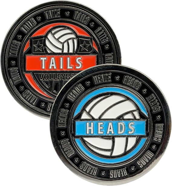 Tandem Sport Volleyball Flip Coin - Heads and Tails Sport Coin for Coin Toss - Volleyball Referee Equipment - Includes 1 Coin