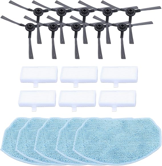 Robot Vacuum Replacement Parts, Access Kit for ZCWA ONSON MAMNV BR150 BR151, Includes 10 Side 5 Mop Pads 6 atible with Robot Vacuum and Mop Combo