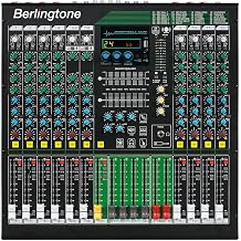 -Berlingtone,12-Channel Professional Bluetooth Audio Mixer, PC Recording, 24 DSP Effects,48V Phantom Power, 10 Microphone Jack, 14 band EQ, RCA Input/Output, Unpowered (BR-212MX)