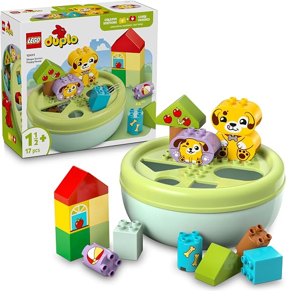 LEGO DUPLO First Shape Separator: Dog House 10441 – Imagination Enhancing Educational Toy Making Set for Kids 1.5 Years Old and Over Who Love Dogs, Birthday Gift (17 Pieces)