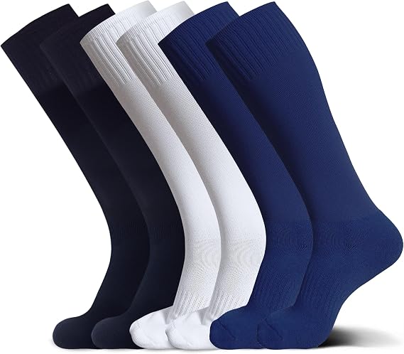 Soccer Softball Baseball Football Socks for Youth Kids Boys and Girls Ages 4 to 16 Knee High Sport Athletic Socks