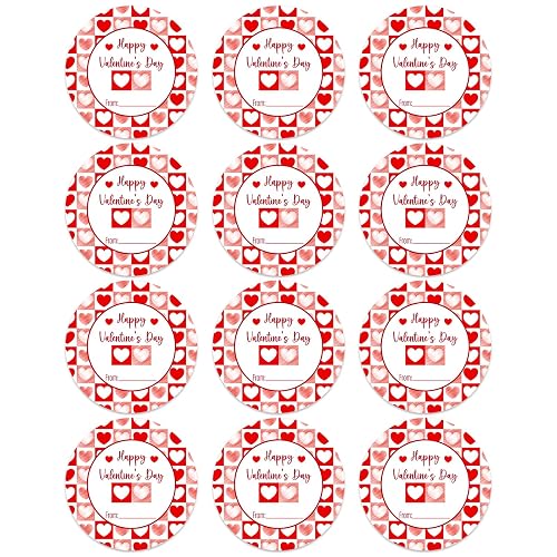 Happy Valentine's Day Stickers Valentine's Day Gift Tags Stickers 1.5 Valentine to from Labels Heart Stickers for Envelopes Seal Boxes Cards Valentines Party Favor Decorations