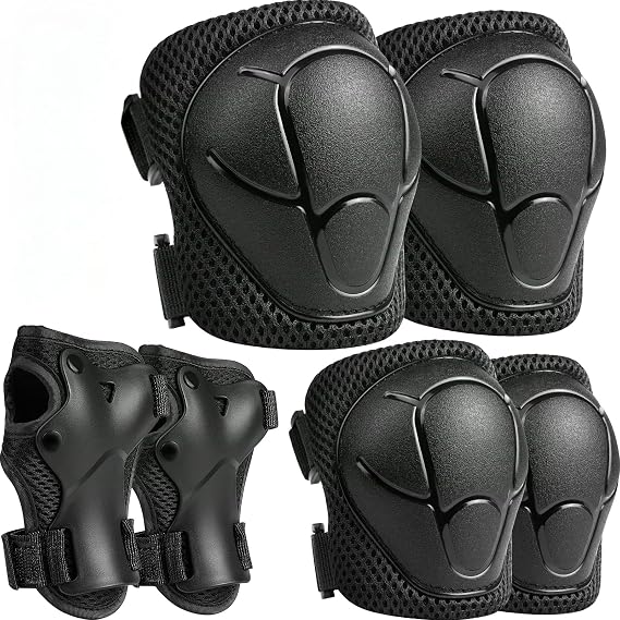 Kids Protective Gear Set, Knee and Elbow Pads with Wrist Guards for Ages 3-8 Year Toddler, 3 in 1 Enhanced Material Protective for Skating Cycling Bike Roller Scooter, Includes Organizer Bag