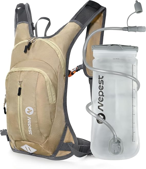 Nepest Hydration Pack Backpack for Women & Men, Lightweight Water Backpack with 2L Water Bladder for Hiking Cycling Running Biking