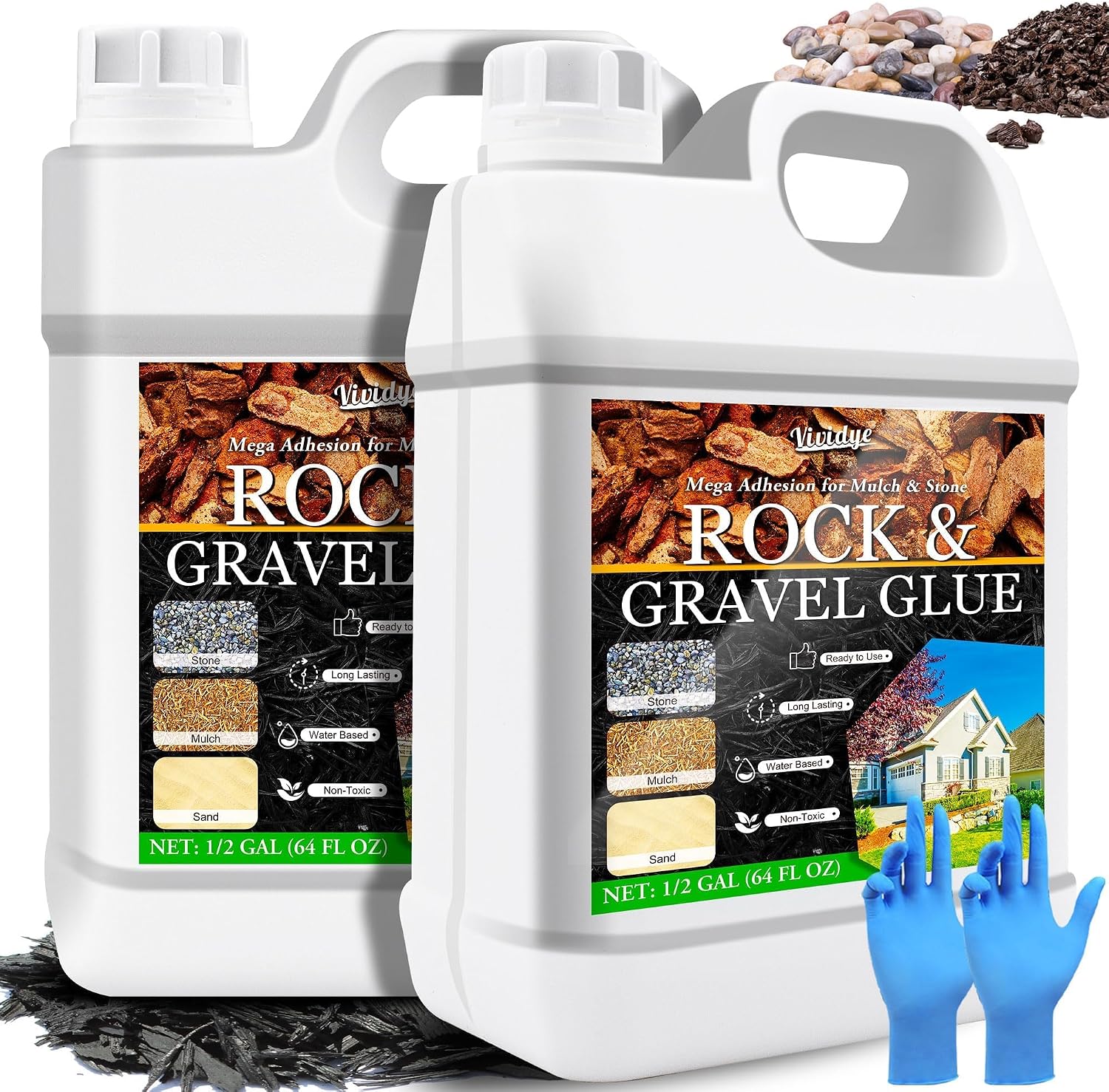 Gravel Binder 4 L Stone Glue for Connecting Gravel Bark Pebbles Non-Toxic Durable and Ready to Use Mulch Adhesive Gravel Fastener Binding Agent for Landscaping Garden Paths